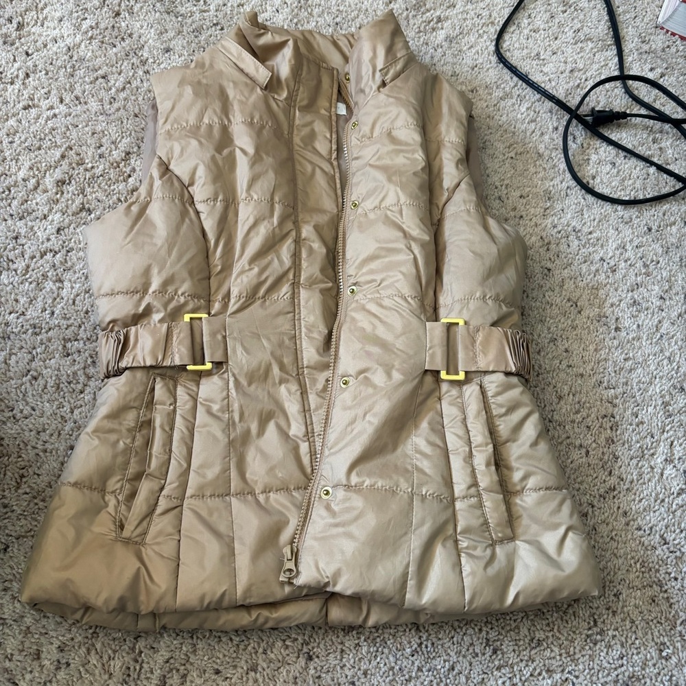 Women's Tan Quilted Vest